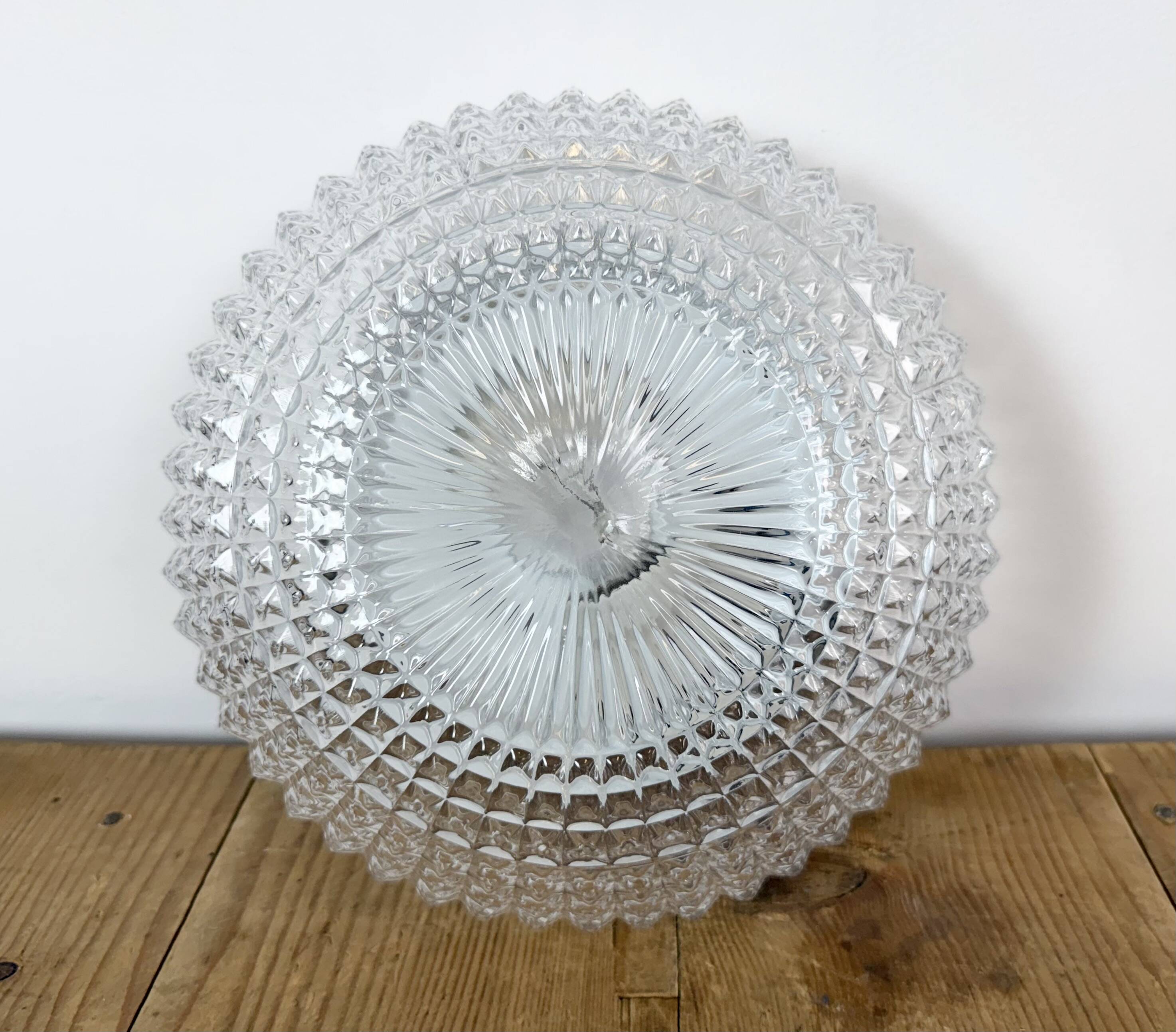Vintage Glass Wall or Ceiling Light, 1970s