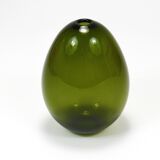 Art glass vase Saippuakupla green soap by Kaj Franck, Nuutajärvi Finland.