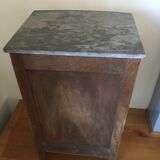 Oak and marble bedside table