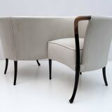 Canapé de conversation italien en velours Giorgetti "Progetti", années 1980