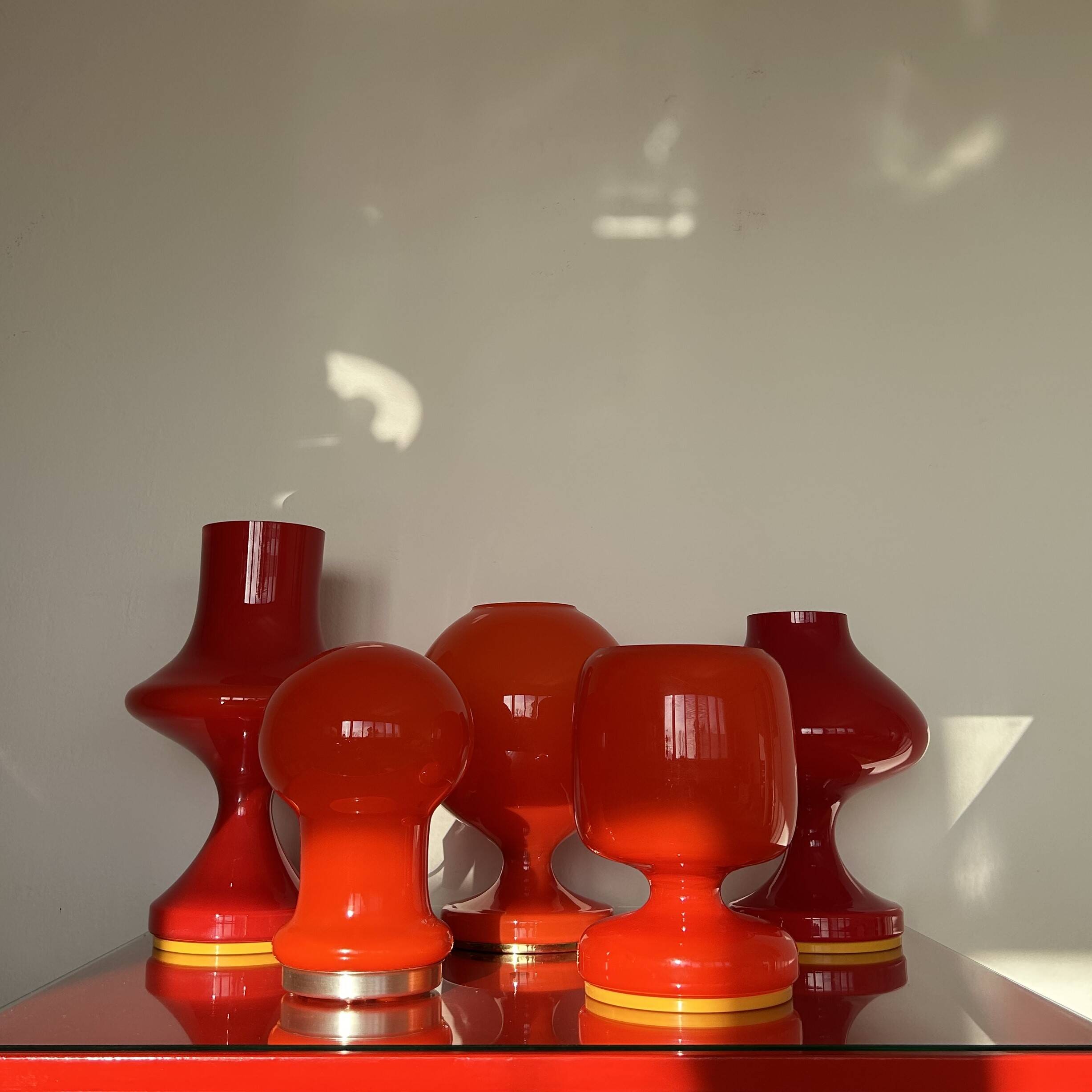 Mid-Century opaline glass table lamp