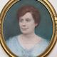 Pastel portrait of a woman, 1920, in a gilded frame
