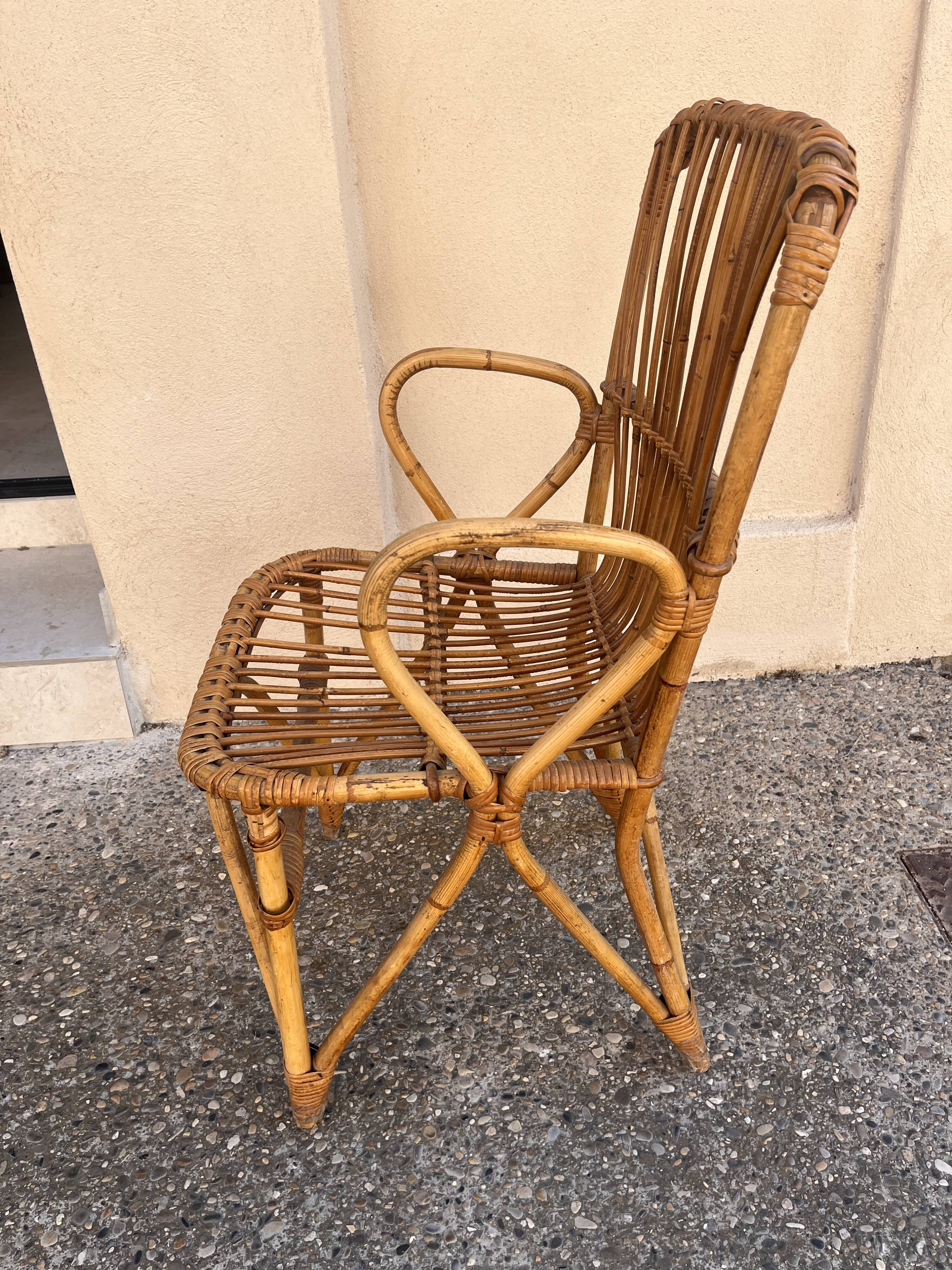 vintage rattan chair 1960