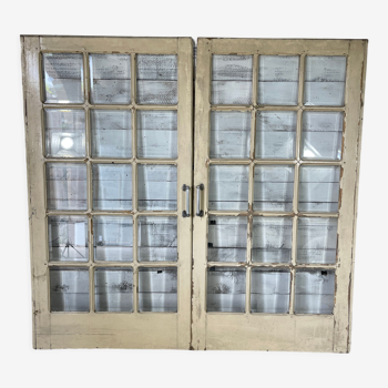 Paire de portes vitrées anciennes