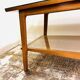 Vintage Scandinavian wood and glass coffee table