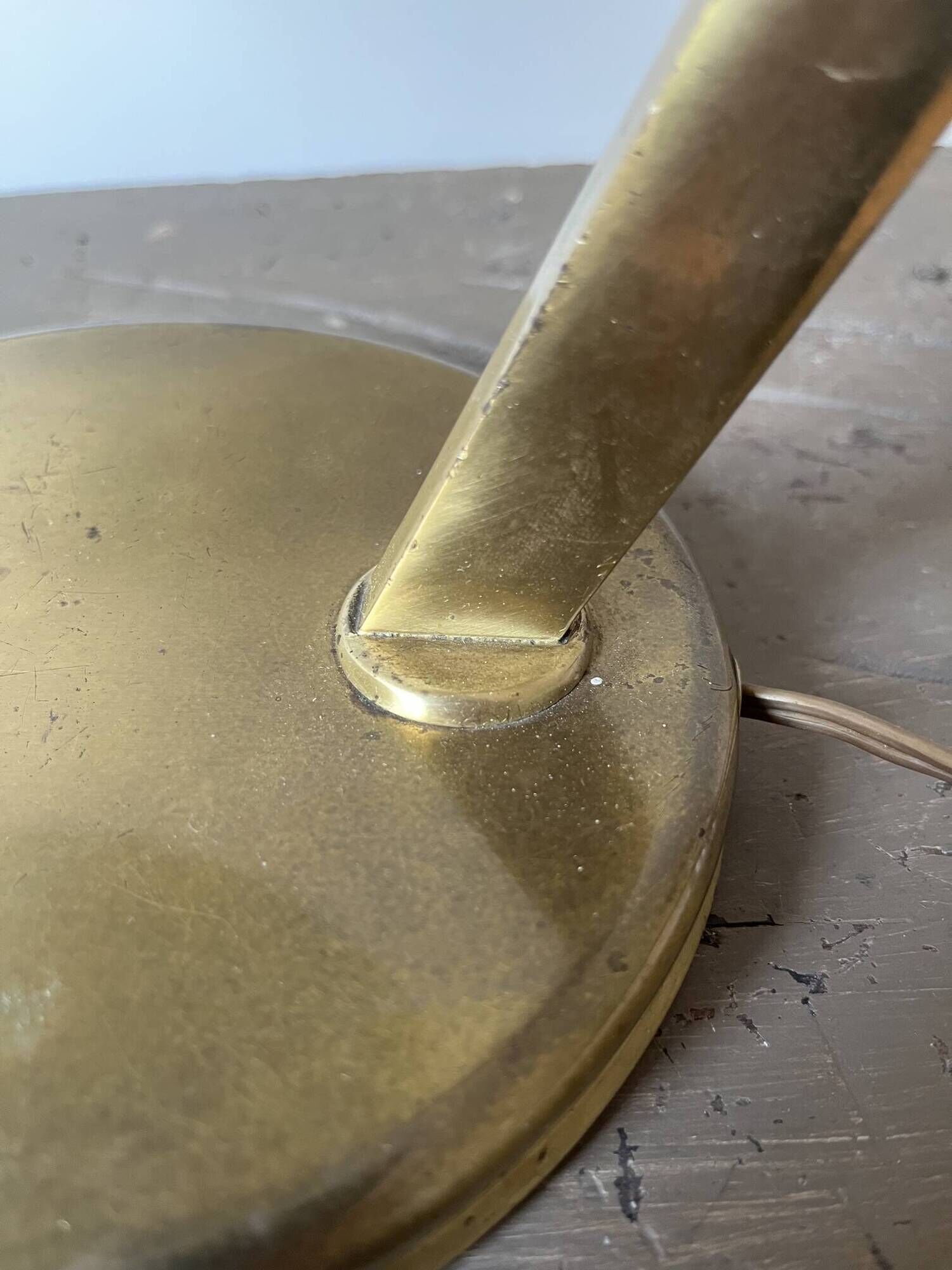 Bauhaus desk lamp in brass by Egon Hillebrand