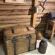 Renovated old wooden trunk – storage box / vintage decor