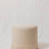 Pair of wool poufs