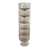 6 glasses of champagne cavalier in smoked glass