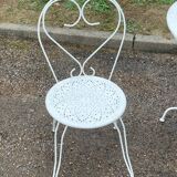 White wrought iron garden furniture - 3 pieces