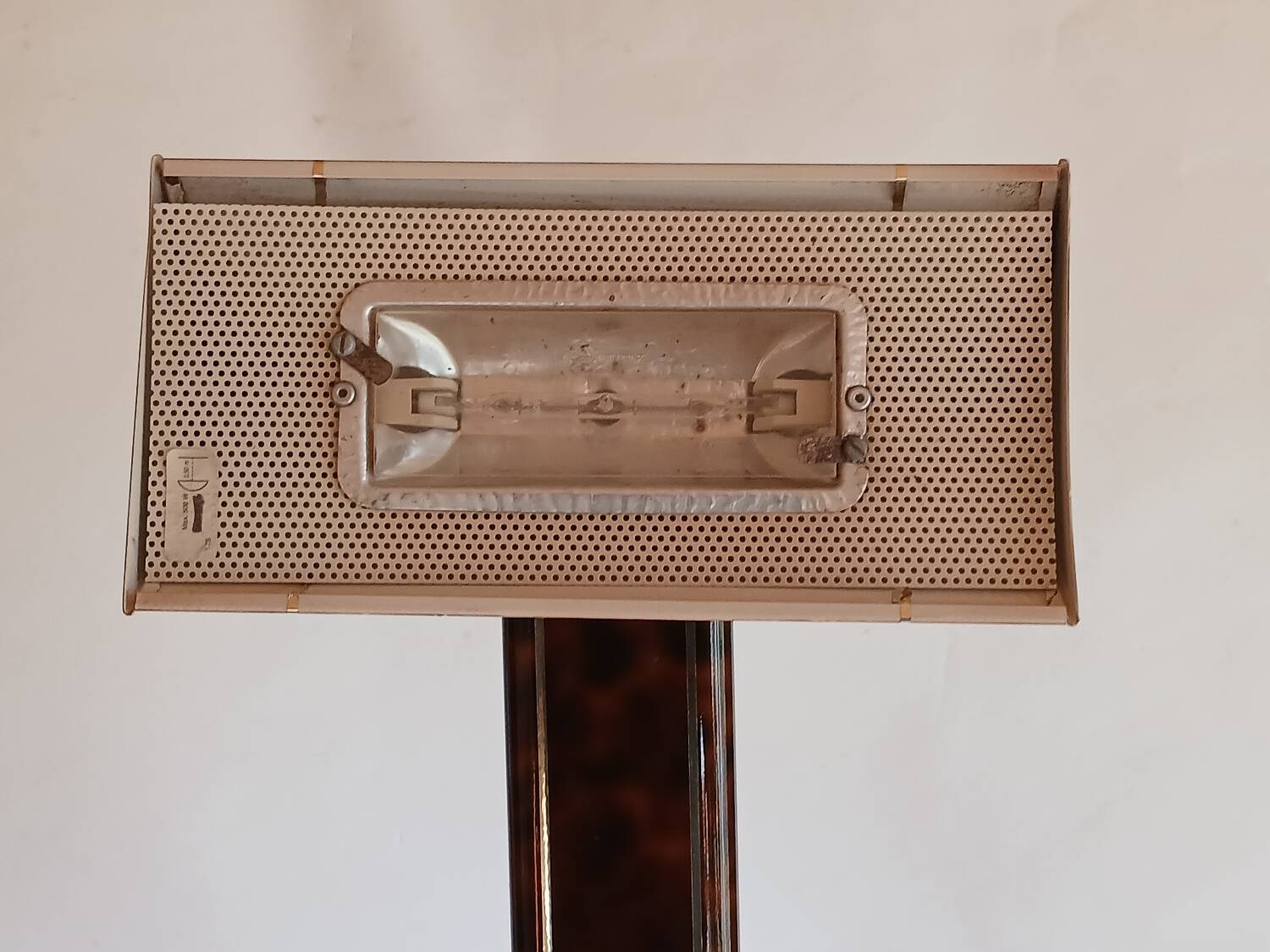 Metal and brass floor lamp, Relco Milano, 1970s.