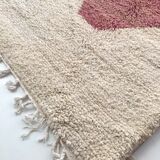 Moroccan Berber carpet Beni Ouarain unbleached with colorful patterns 140x96cm