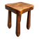 Vintage sculptural solid wood stool, brutalist style.
