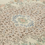 Hand-Knotted Antique Turkish Beige Rug 213 cm x 294 cm - 25059