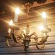 Antique gilded bronze chandelier in Louis XVI style, 5 lights, in working condition.