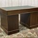 Late 19th century English mahogany desk with pedestals and leather top