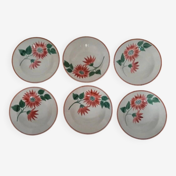 Flower earthenware plates