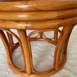 Vintage rattan ottoman