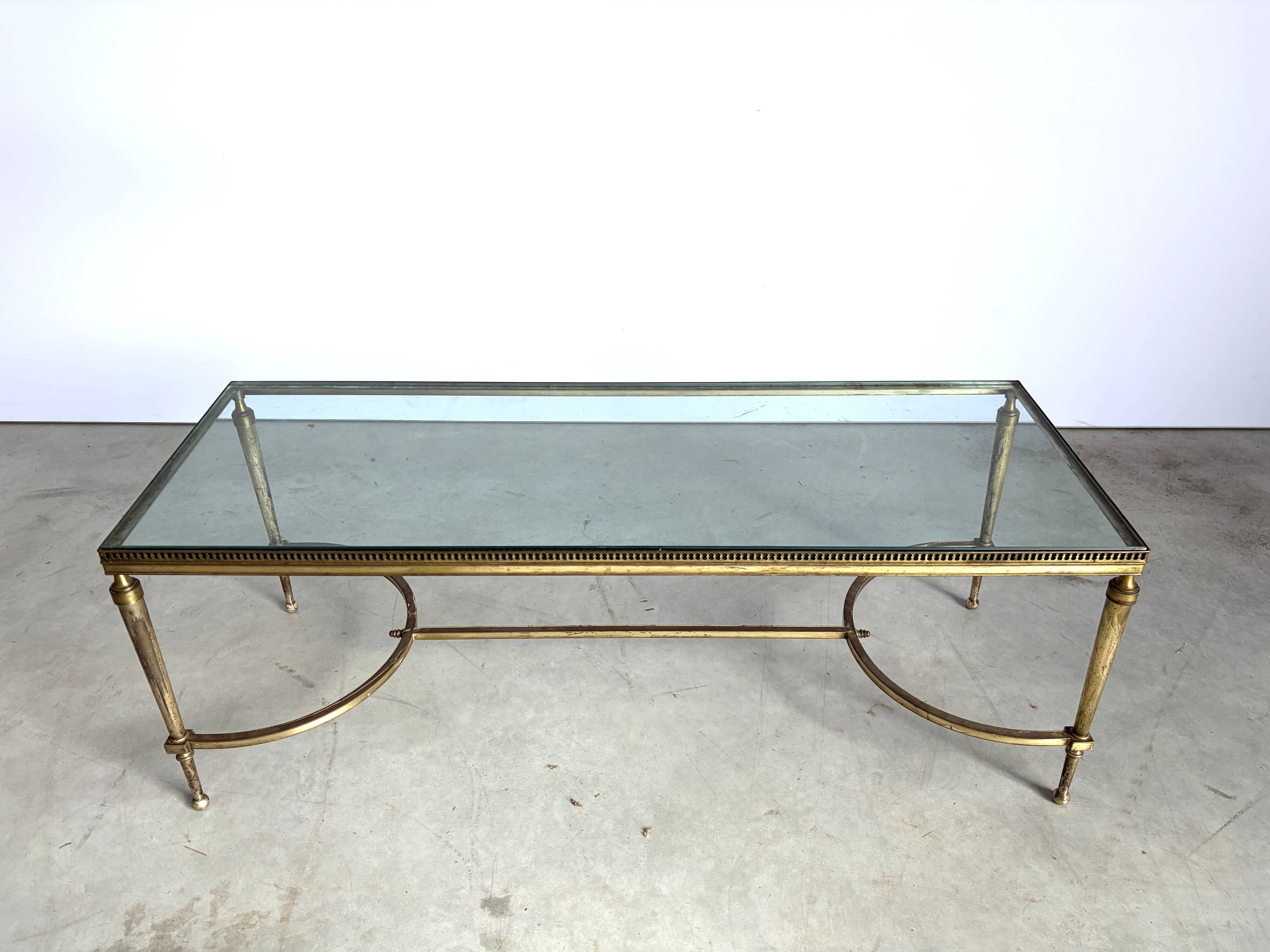 Maison Bagues coffee table in brass, 1960s