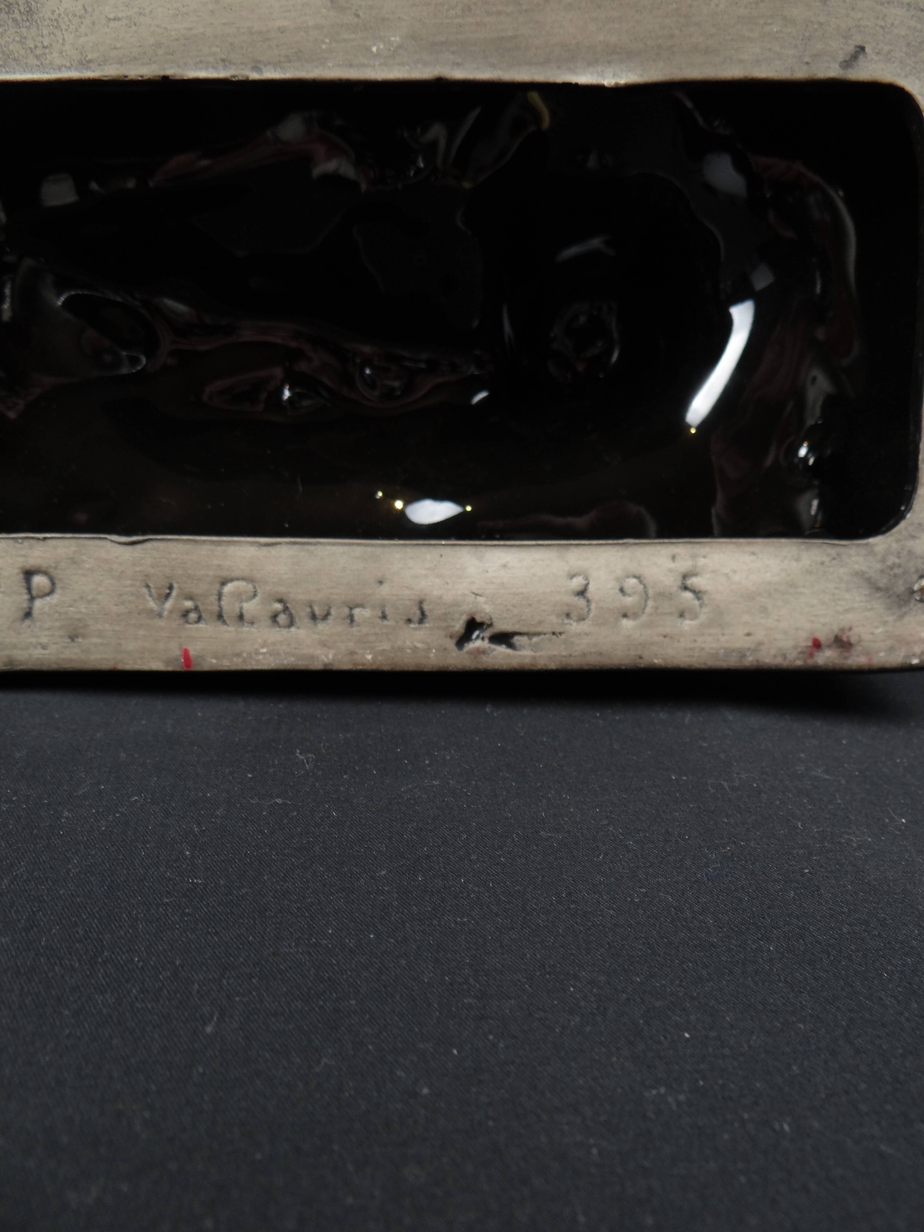 Black ceramic dog from Vallauris signed Faïences & Poteries de Provence