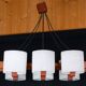 Scandinavian danish chandelier in teak and perspex, mid-20th century