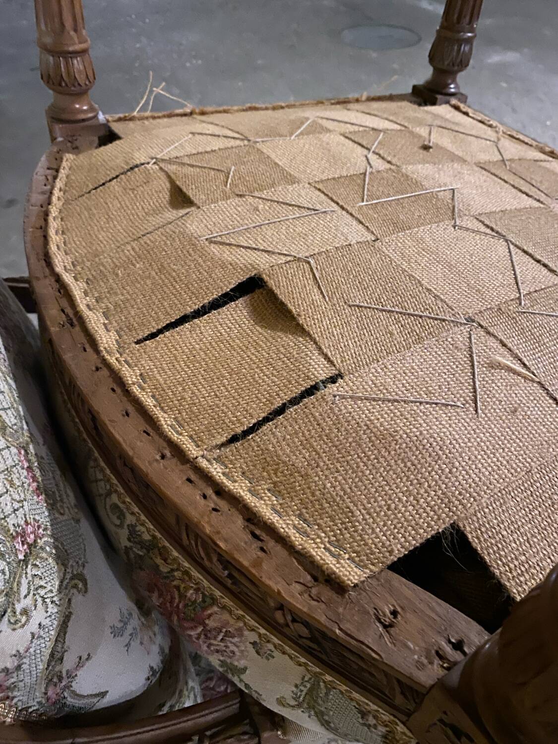 Pair of antique carved wooden armchairs