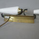 Pair of opaline tulip brass wall lamps