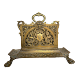 Porte courrier en laiton doré d'époque