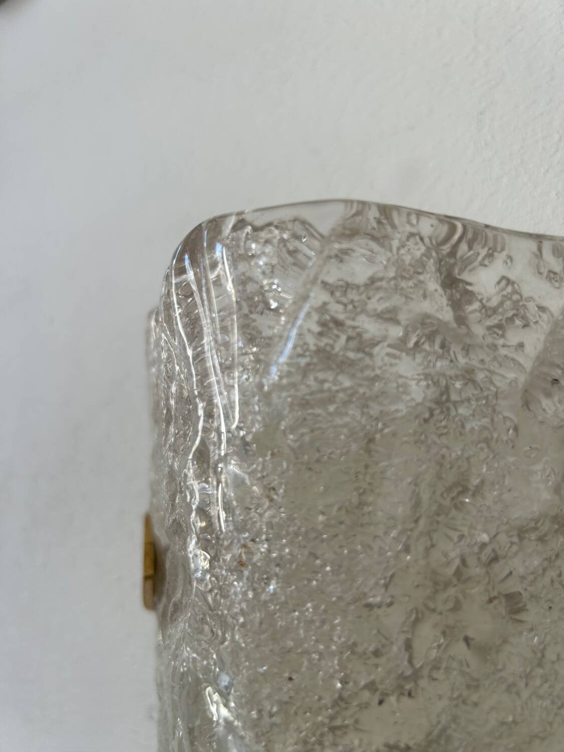 Vintage Hillebrand wall lamp, brass and Murano glass, Germany 1960s