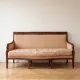 Restoration Empire period canapé bench in carved mahogany.