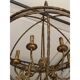 Contemporary Gold-Leaf and Clay Sphere Chandelier