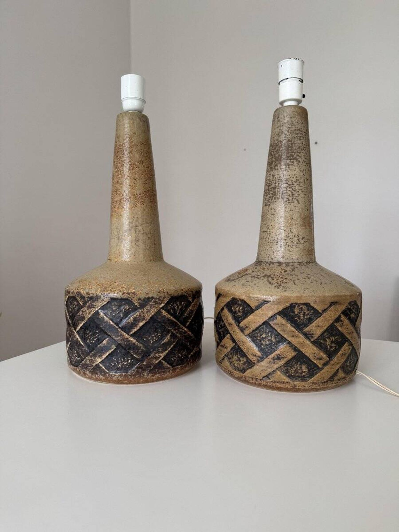 Paire de lampes de table, Søholm Stentøj, Danemark, années 1960, ensemble de 2