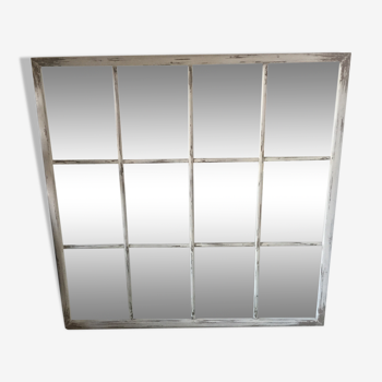 Miroir industriel à carreaux 120x120cm