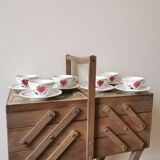Badonviller retro mugs, red rose