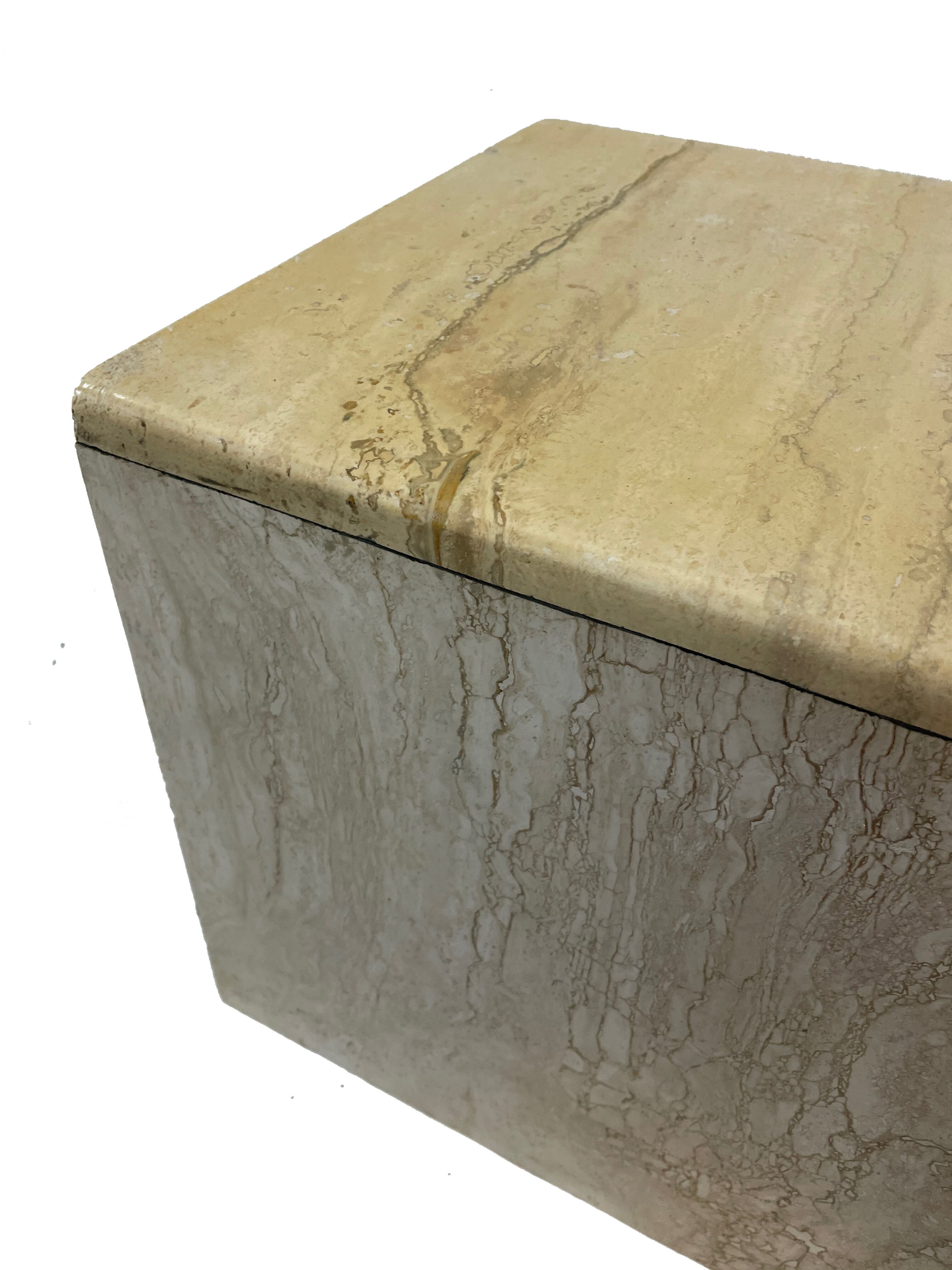 Italian travertine pull out tables, 1970