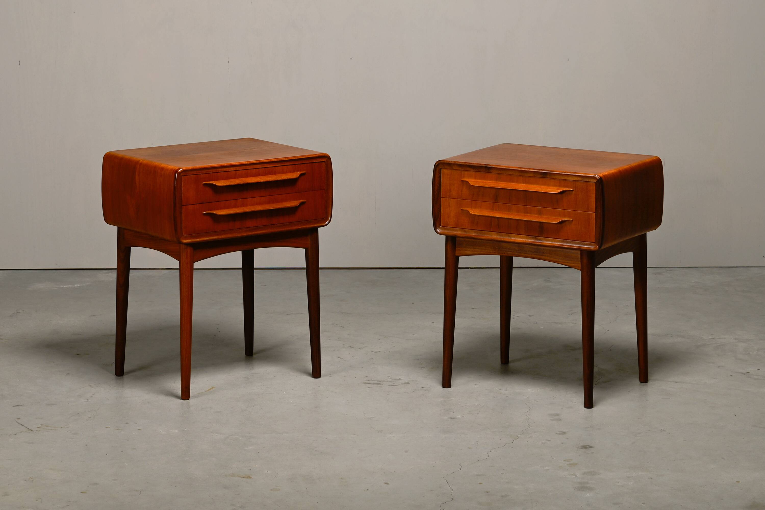 Pair of Scandinavian Modern Johannes Andersen Nightstands in teak, Denmark