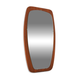Grand miroir scandinave teck forme libre 1960