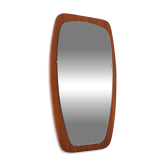 Large Scandinavian teak free-form mirror 1960