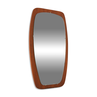 Grand miroir scandinave teck forme libre 1960