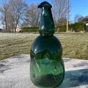 Large blown glass bottle - Vintage 70s - Empoli glassware - Italy