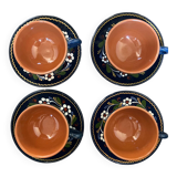 4 teacups and saucers