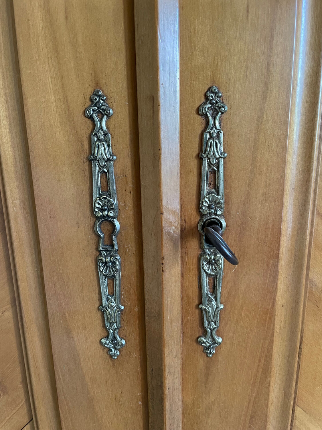 Old doweled wooden cabinet