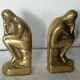 PAIR OF GREENHOUSE BOOKS IN LATON BRONZE EFFECT RODIN'S THINKER