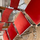 Series of 4 chrome chairs 70s