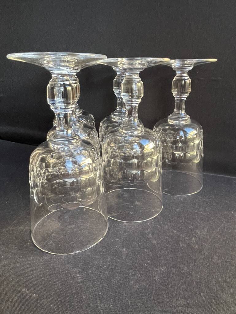 6 Blown and cut crystal water glasses – Art Nouveau