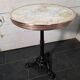 Guéridon de bistrot dessus marbre et laiton pied fonte
