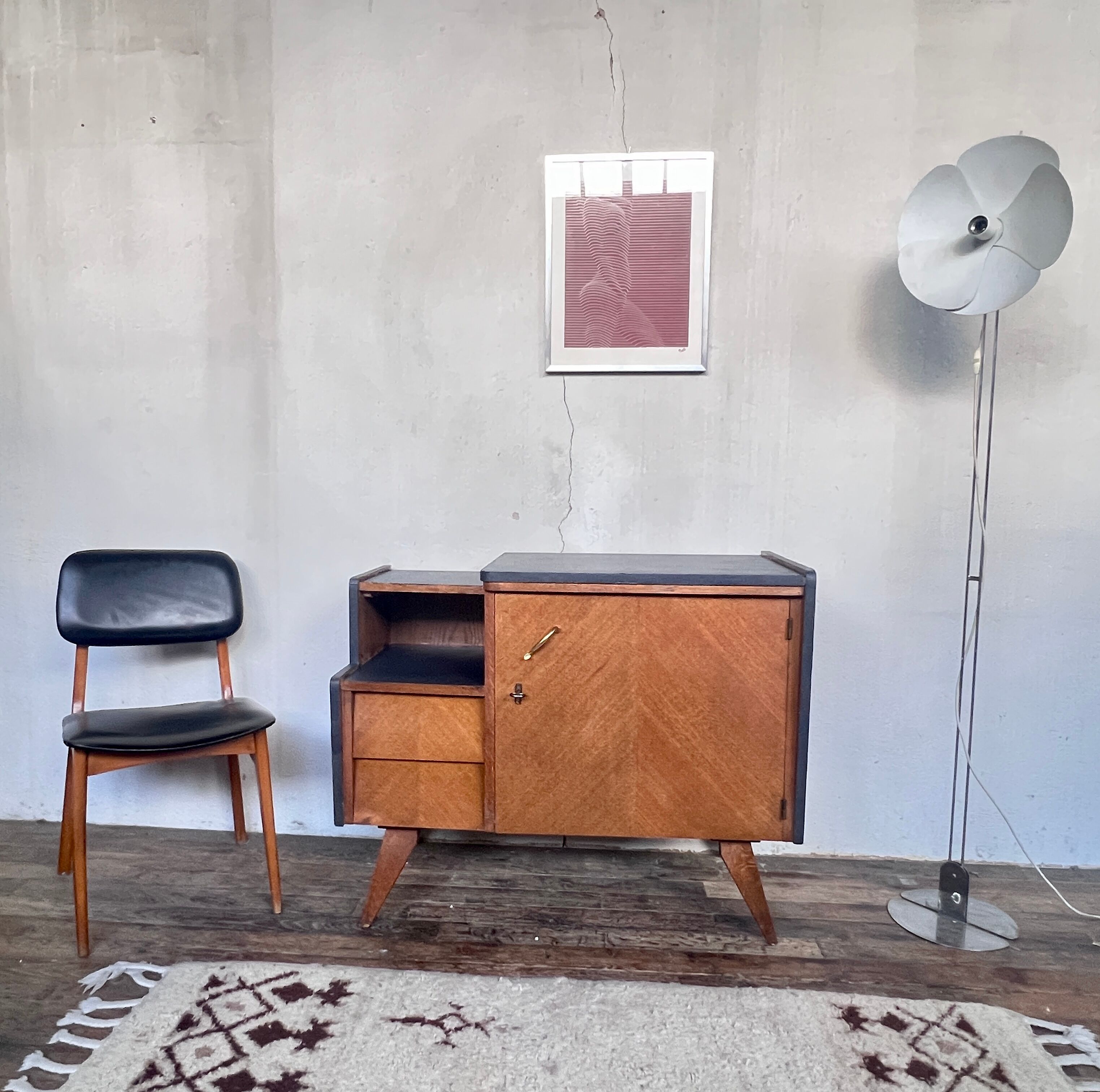 Meuble tv enfilade vintage pieds compas