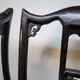 Pair of old chairs armchairs 19th century Chinese stools in black lacquered wood