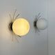 Pair of vintage wall lights, chrome and opaline, France, 1970