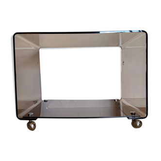 Cube plexi fumé sur roulettes